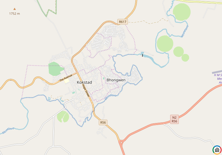 Map location of Bhongweni